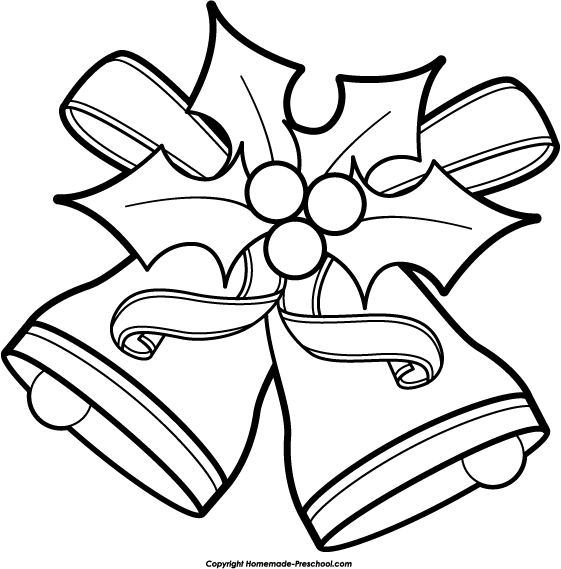 Christmas Bell Outline - ClipArt Best