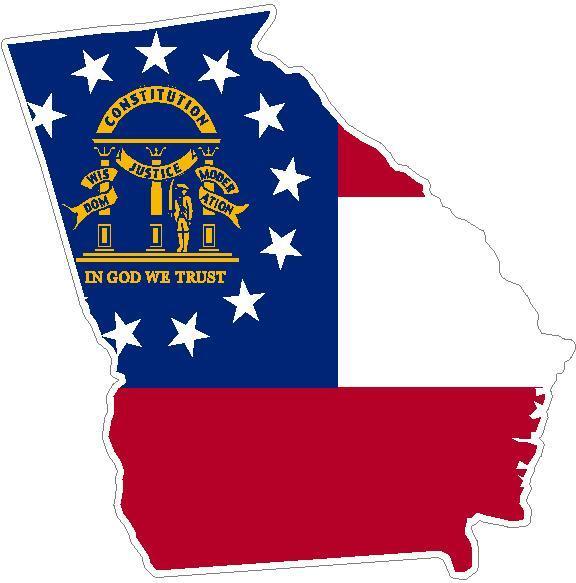 Georgia State Flag Vinyl Sticker Decal GA outline silhouette ...