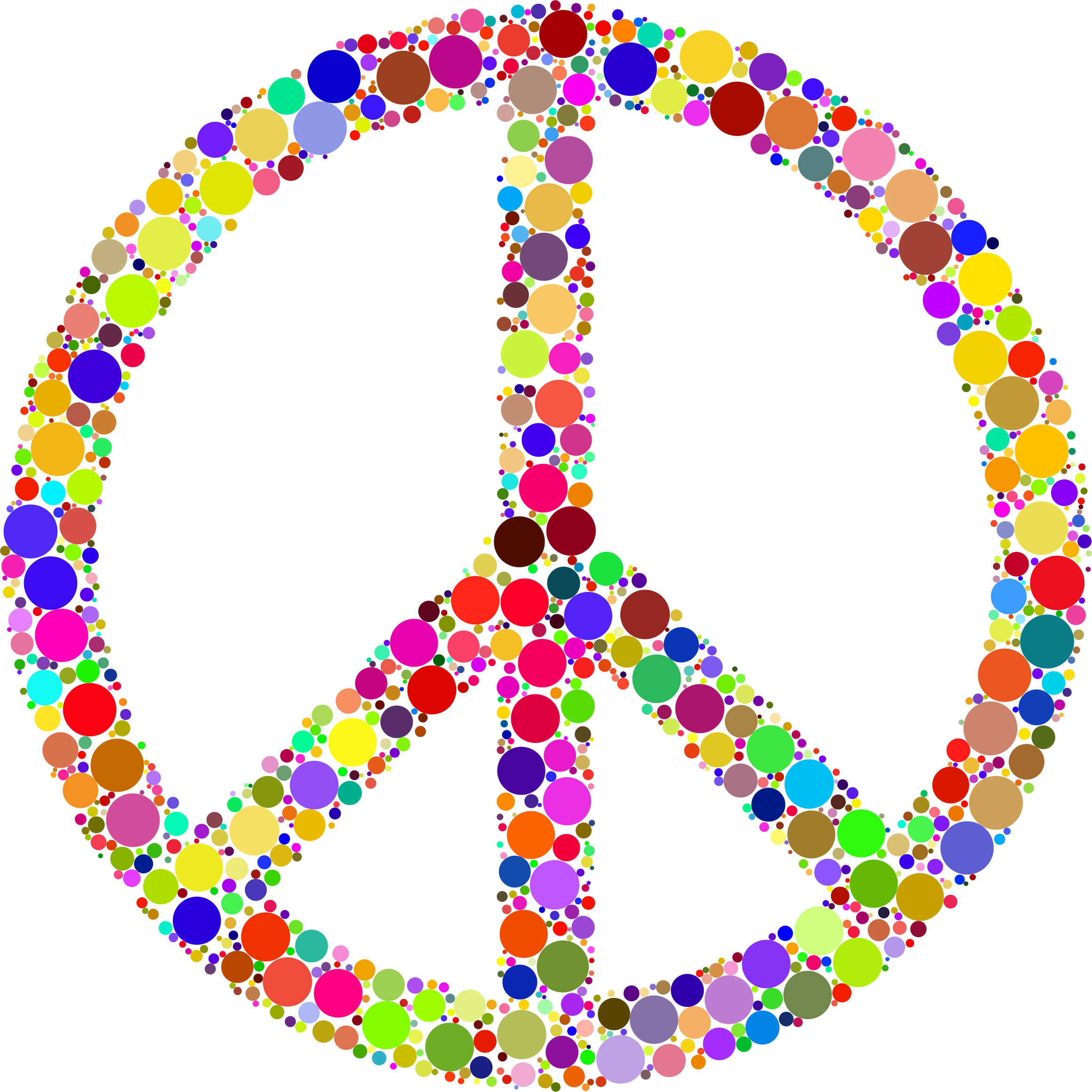 Clipart - Colorful Circles Peace Sign 2