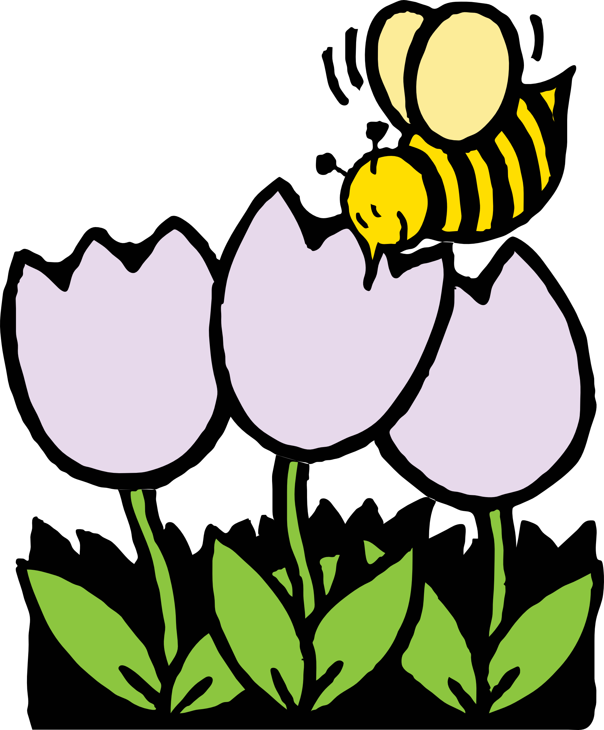Clip Art: Bee Flowers Redonkulous clipartist.net ...