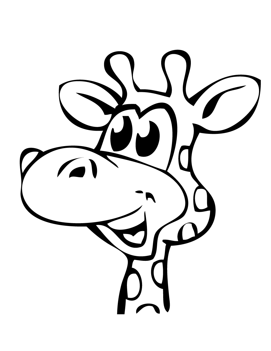 Giraffe Head Coloring Page | Free Printable Coloring Pages
