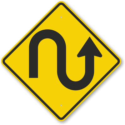 Double Curve Symbol Sign, Curve Sign , SKU: K-