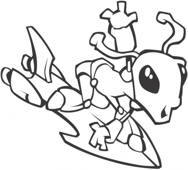 Alien On A Space Ship coloring page | Super Coloring