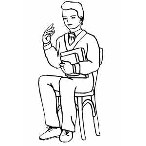 child sit on chair Colouring Pages