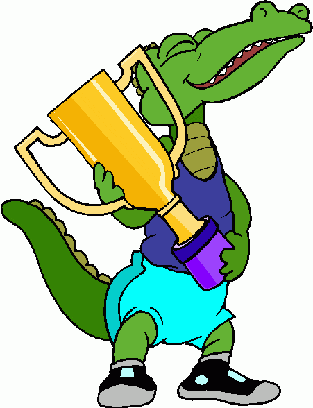 alligator_with_trophy clipart - alligator_with_trophy clip art