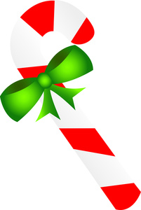 Free Candy Cane Clip Art Image - Red and White Candy Cane with a ...
