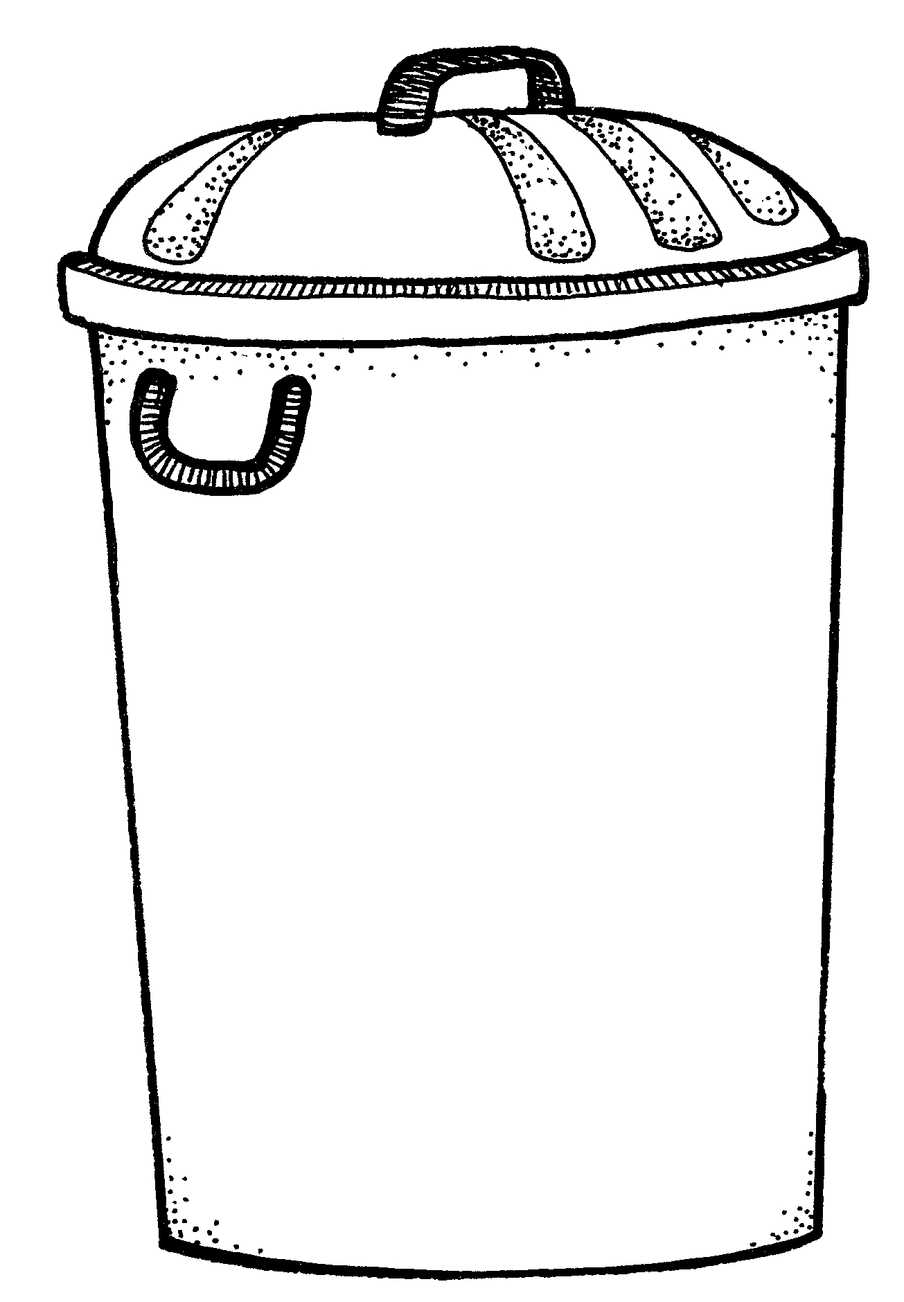 black and white trash can Colouring Pages