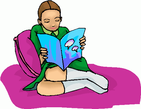 Girl Reading Clip Art