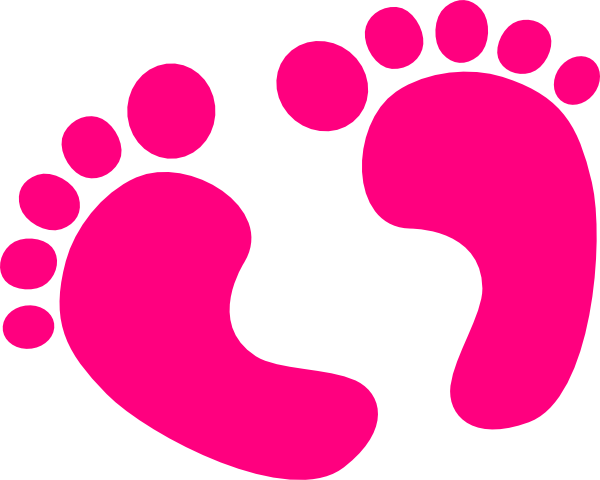 Baby Feet Clip Art, Pink Baby Bottle Cartoon Colorful feet pink ...