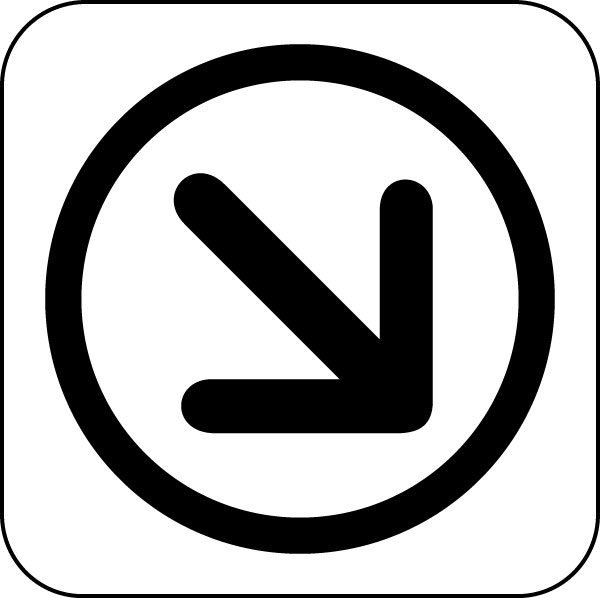 Arrow Right Down: Symbol, Image, Graphics for Direction Signage ...