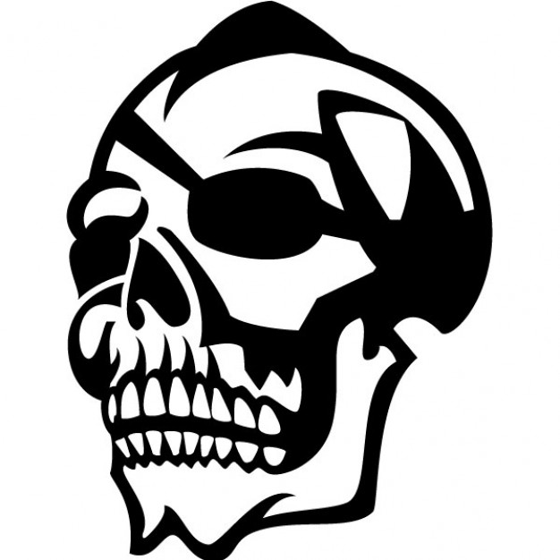 Skull with eyepatch vector illustration Vector | Free Download
