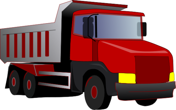 red dump truck - vector Clip Art