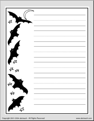 Best Photos of Bat Themed Writing Paper - Printable Bat Writing ...