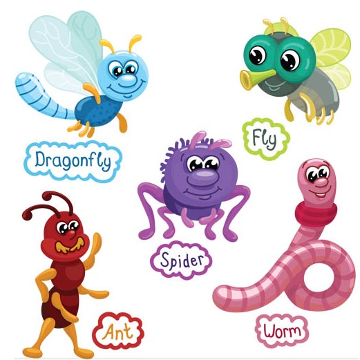 Cartoon Color Insects vector | AI format free vector download ...
