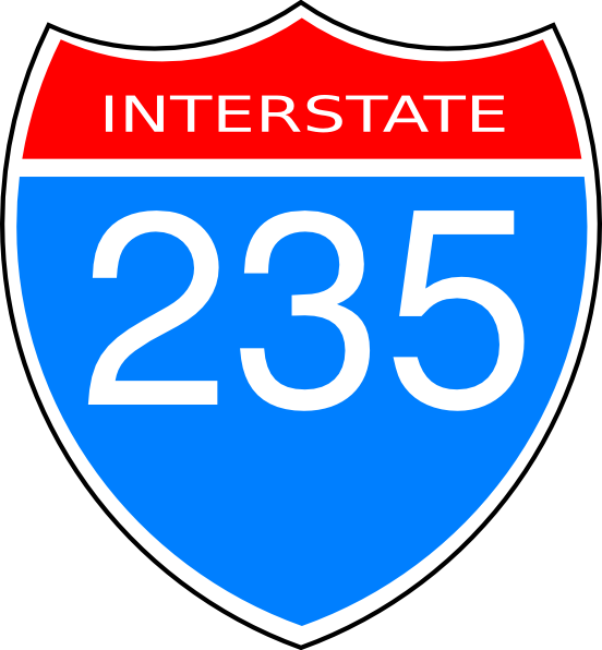 Interstate 235 Road Sign Clip Art - vector clip art ...