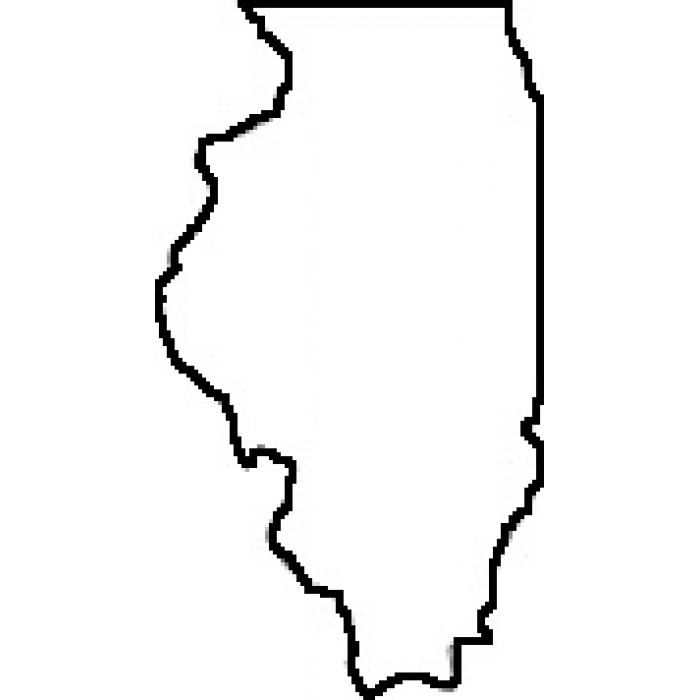 Illinois Outline Blank Map Adobe Illustrator Digital Vector ...