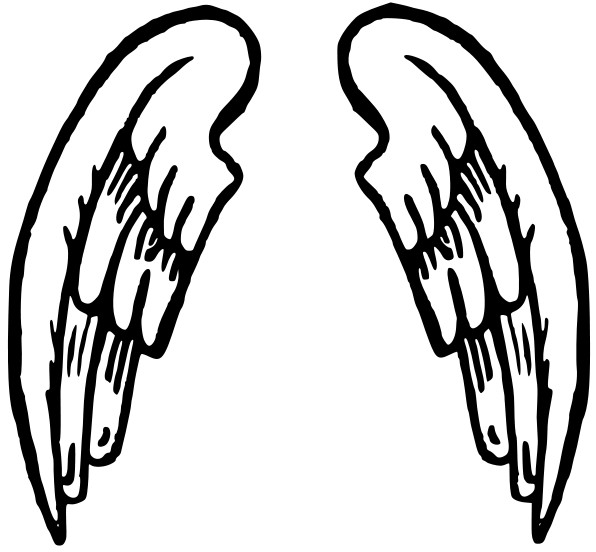 Angel Wings And Halo Clip Art Black And White ClipArt Best