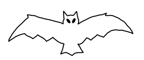 Halloween Bat Outline :: Creative Play Stamps - Rubber Art Stamps