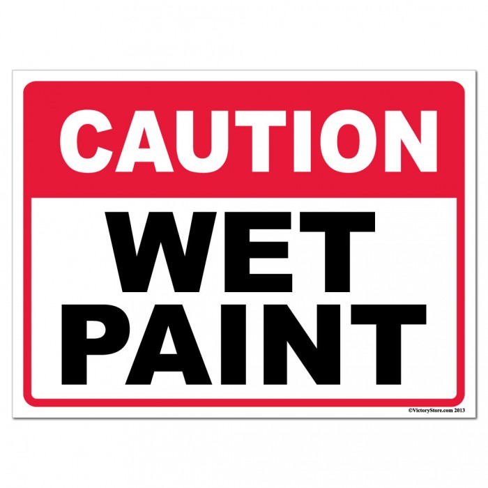 Caution Wet Paint Sign ClipArt Best