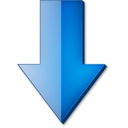 Blue down arrow Vista icon - Free icon for free download
