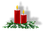 Red Candles and Pine Branches Clip Art, Free Christmas Candle Clip ...