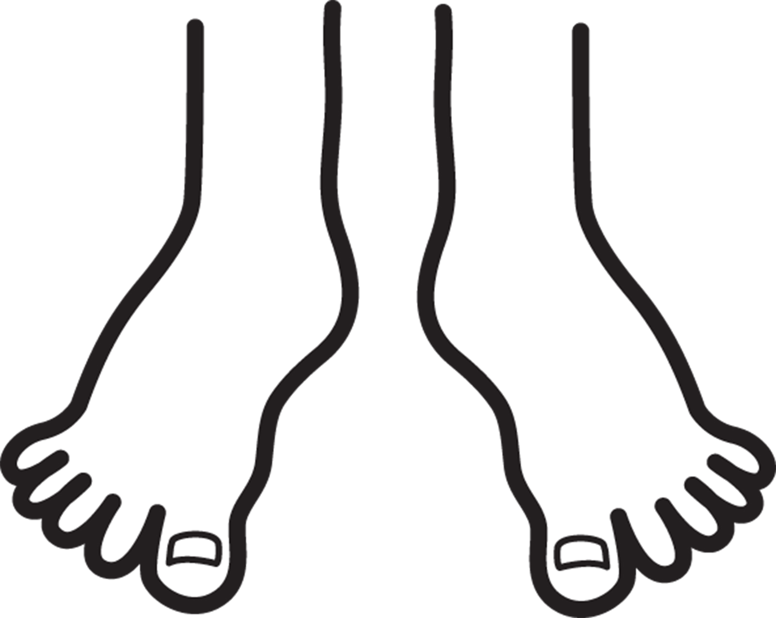 Feet clipart black and white outline