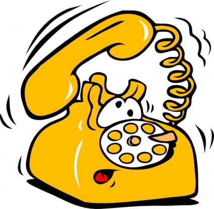 Phone Office Cartoon Telephone Orange Telefono Rotary Ringing ...