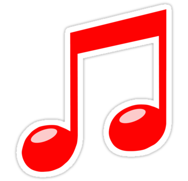 red musical note" Stickers by red-rawlo | Redbubble