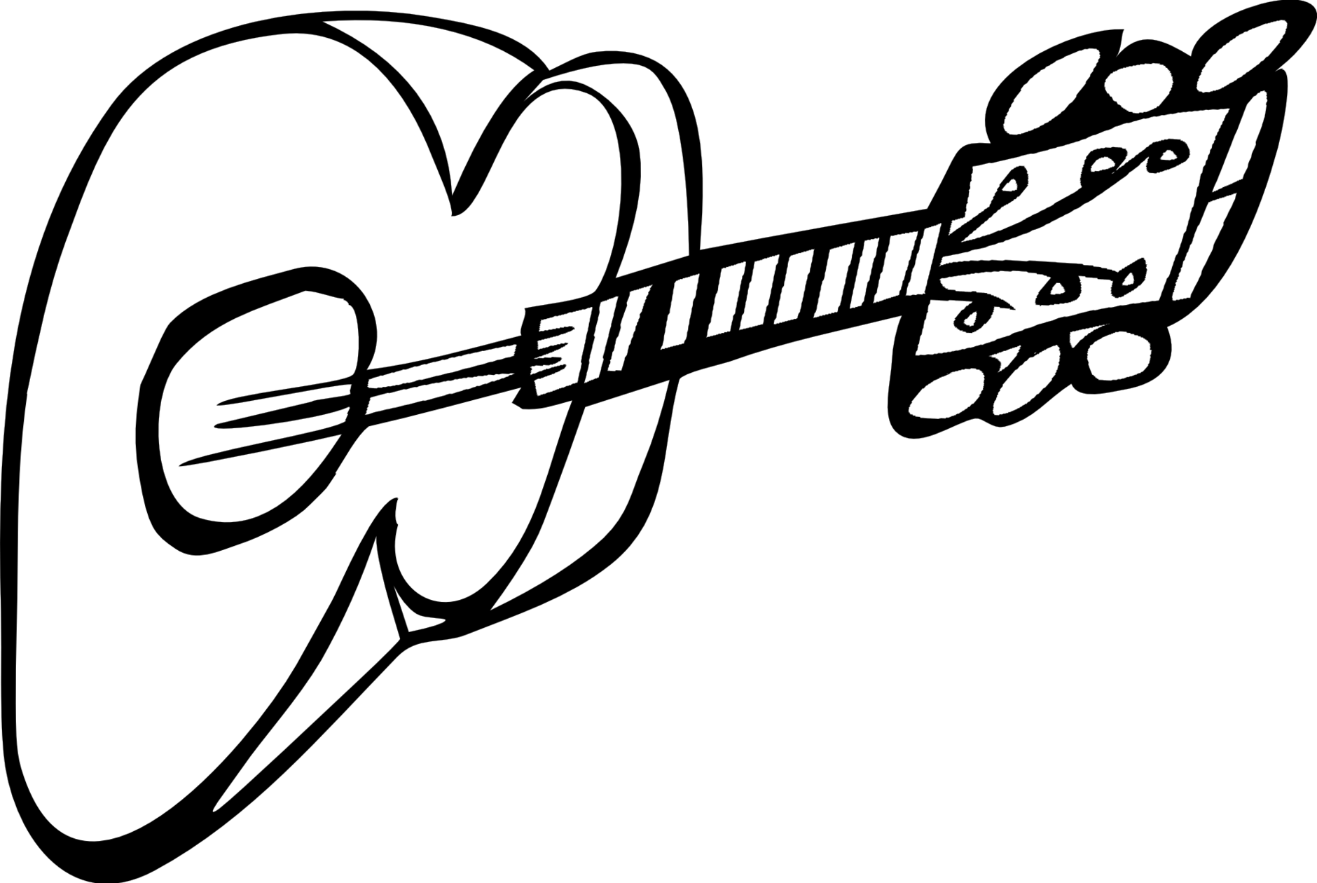 Acoustic Guitar Clip Art Black And White Clipart - Free to use ...