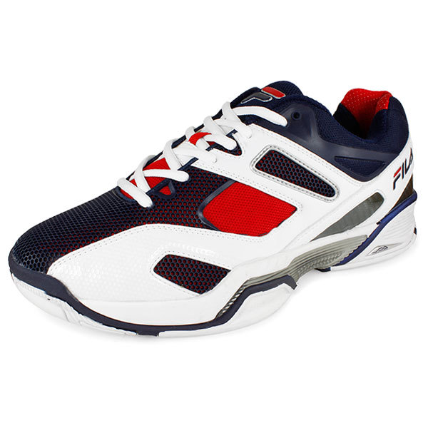 FILA Men`s Sentinel Tennis Shoes Navy and Red