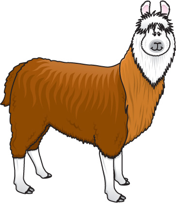 Llama clipart black and white clipart image #20447