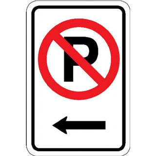 No Parking Symbol w/ Left Arrow Sign | Barco Products