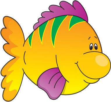 Cute writing fish clipart