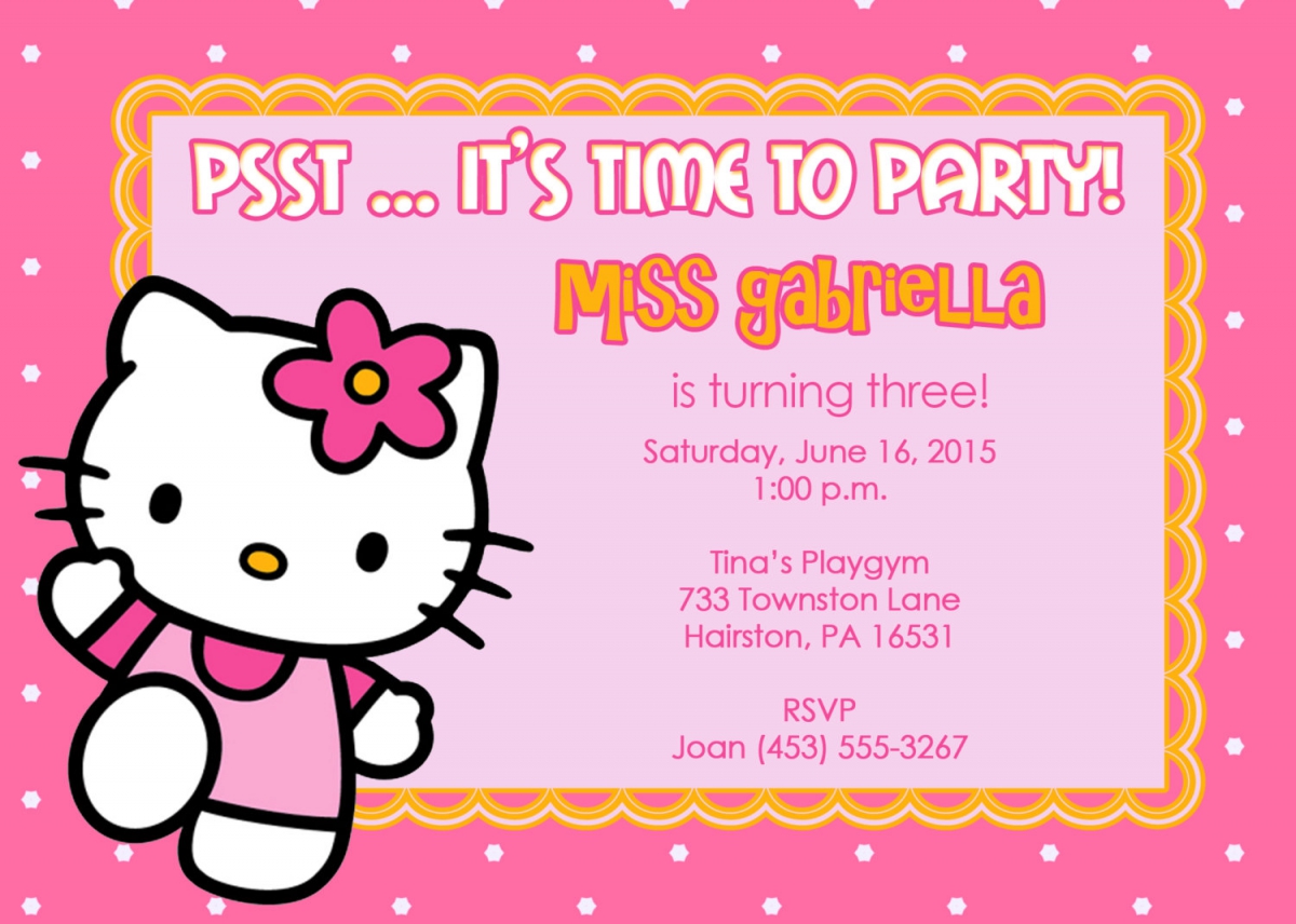 Hello Kitty Party Invitations Printable - Invitation Card Inspiration