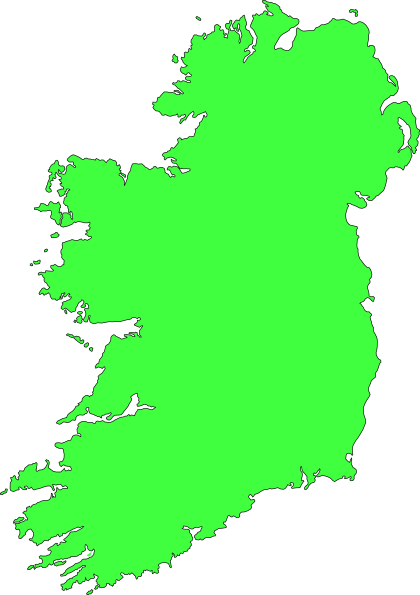 Outline Map Of Ireland Green clip art - vector clip art online ...
