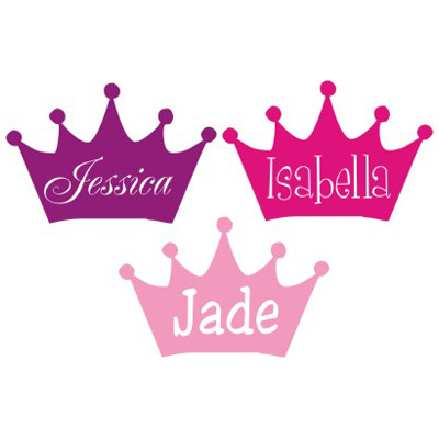 Princess Crown with Name Insert Personalized Wall Decal