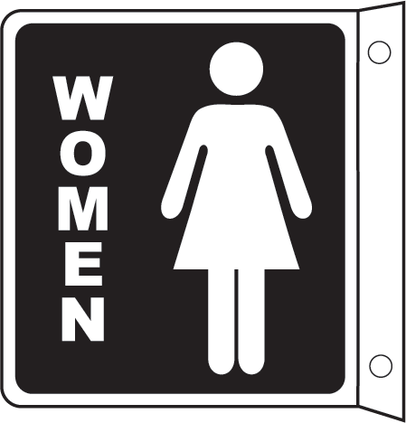2-Way Women Restroom Sign by SafetySign.com - T4335