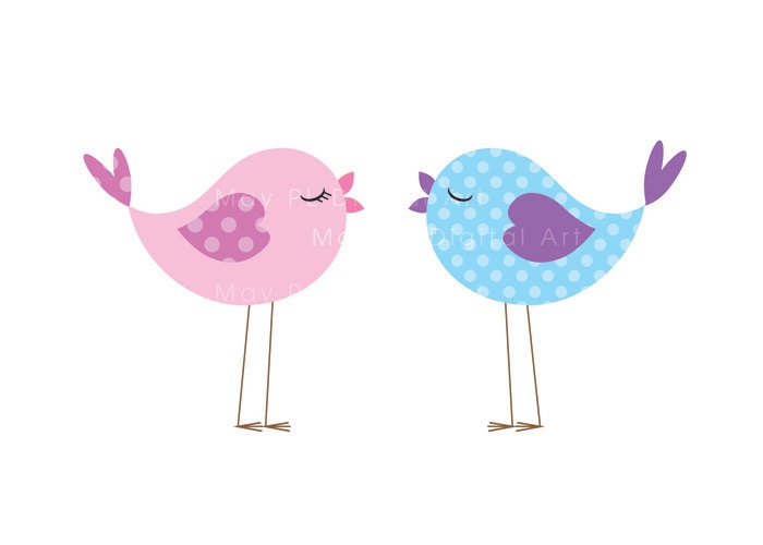 Bird Clip Art Animal Clipart Digital Cute Love Pastel Pink Baby Bird …