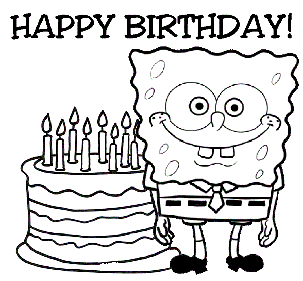 spongebob coloring pages happy birthday trend