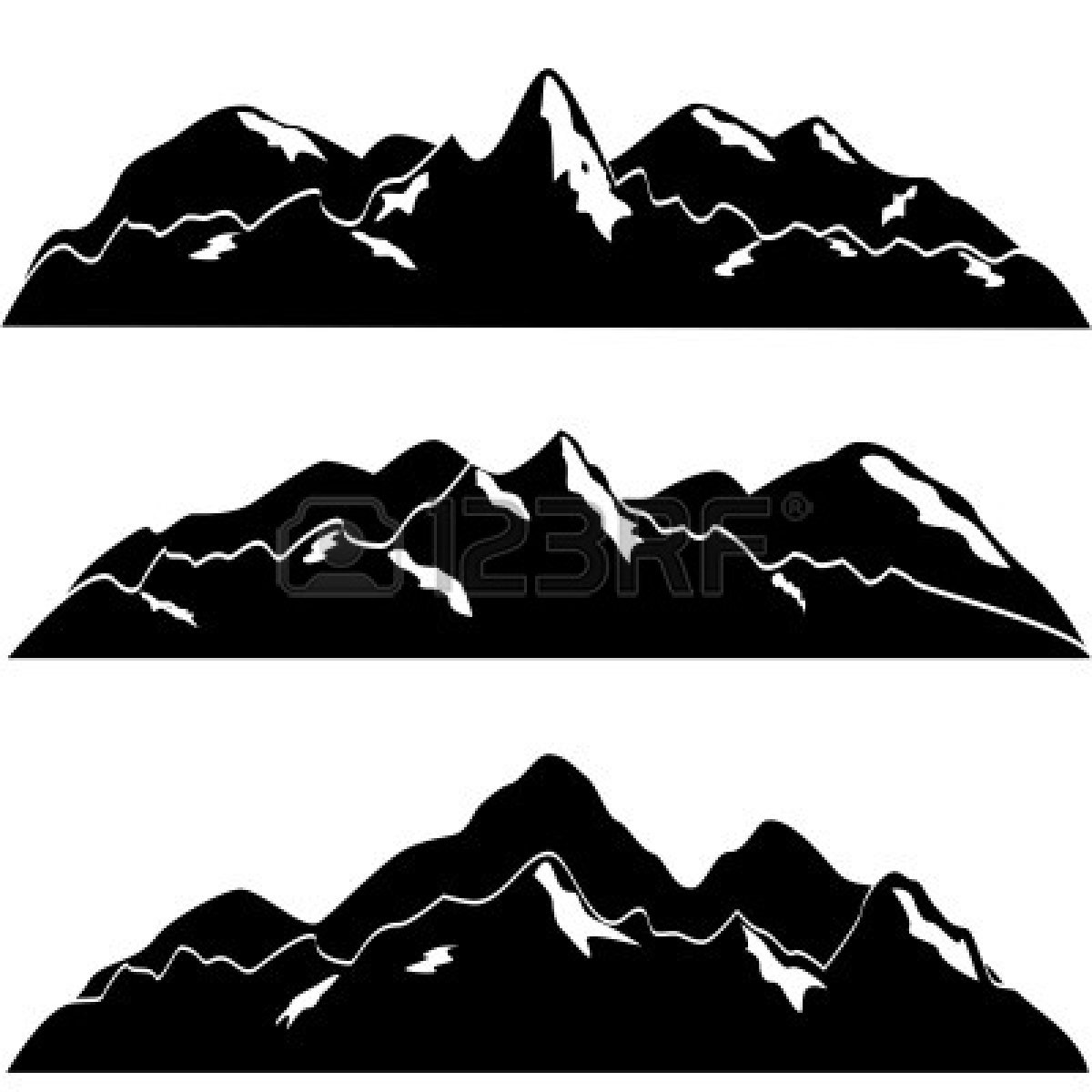 Mountain Range Outline Clip Art