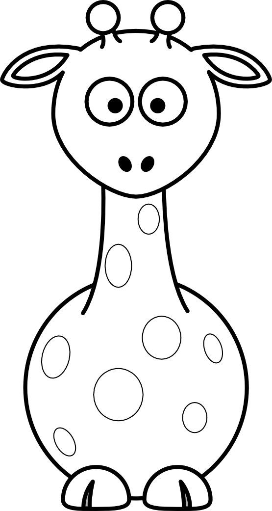 Clip Art: giraffe black white line sheet page ...