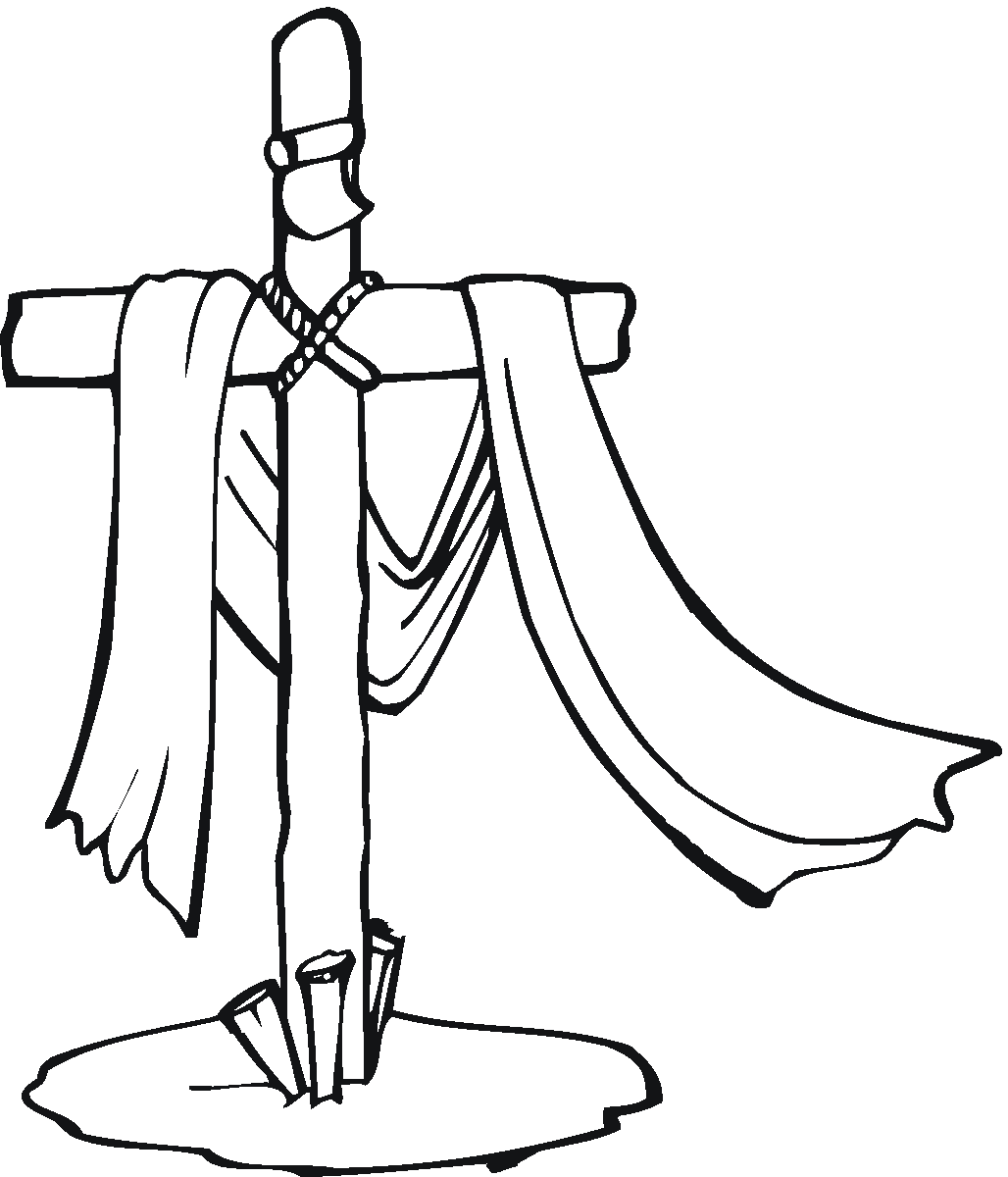 Cross coloring pictures, Christ religious coloring page