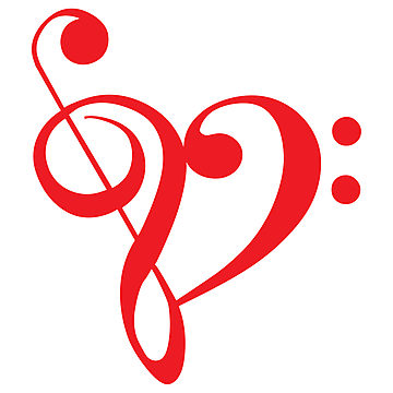 I love music, red heart with music notes" Photographic Prints by ...