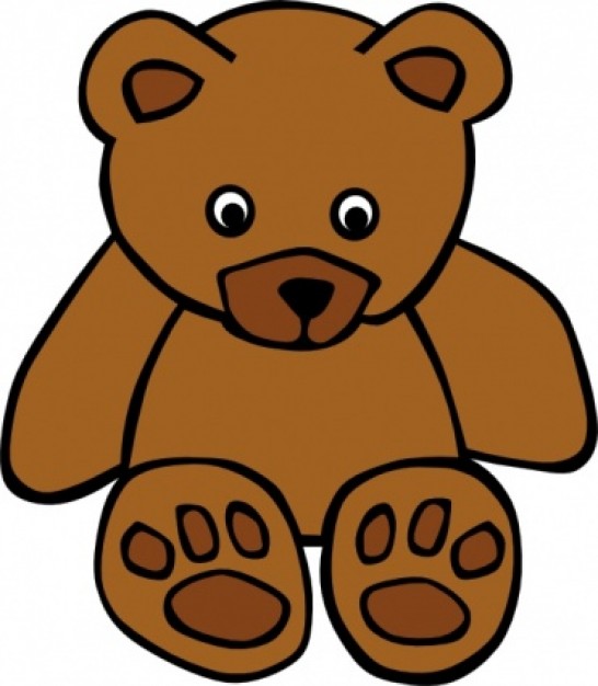 Simple Teddy Bear clip art | Download free Vector