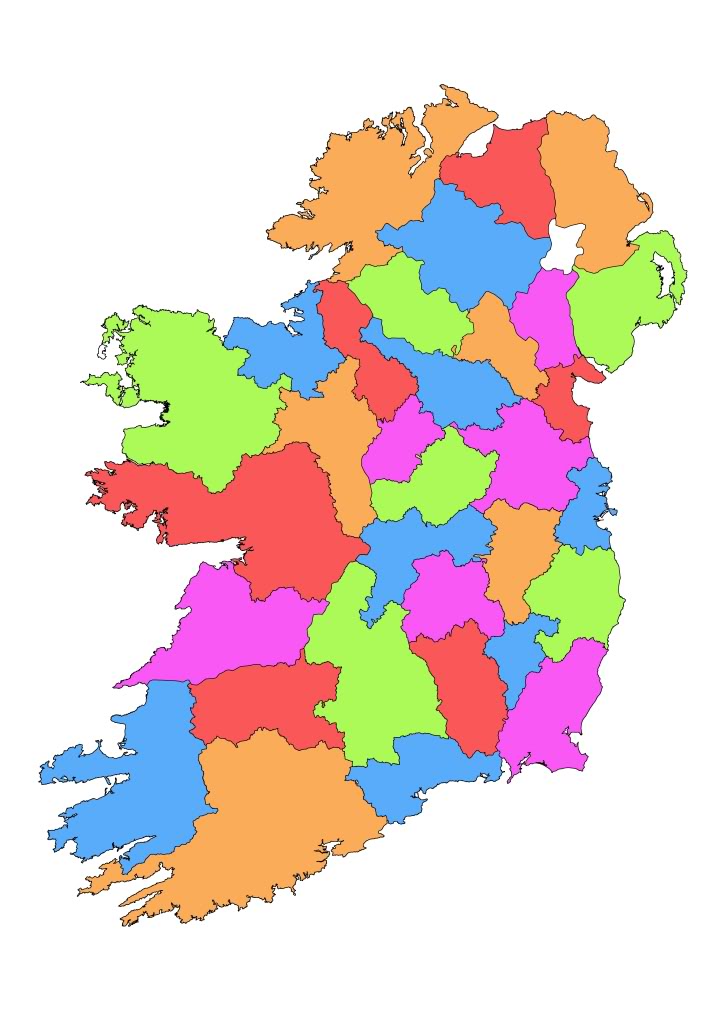 County map of Ireland PowerPoint - boards. - ClipArt Best ...