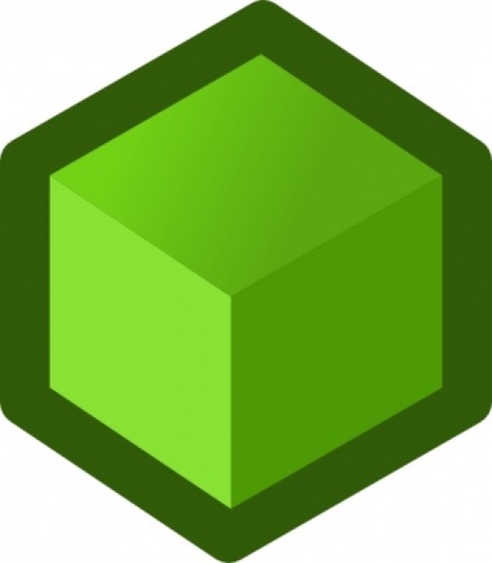 Icon Cube Green clip art | Download free Vector
