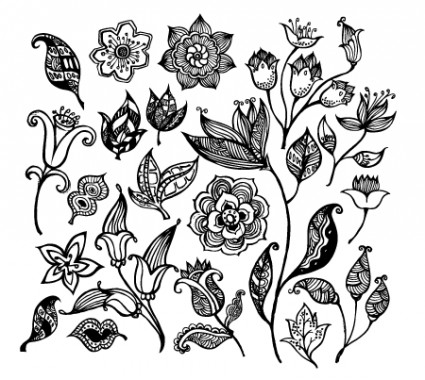 Flower black and white eps Free vector for free download (about 35 ...
