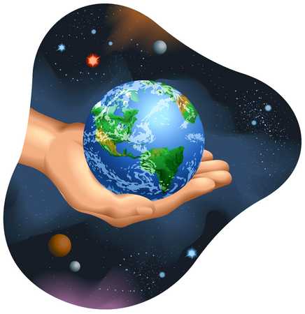 Stock Illustration - Hand holding globe