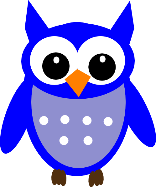 Blue Hoot Owl Clip Art - vector clip art online ...