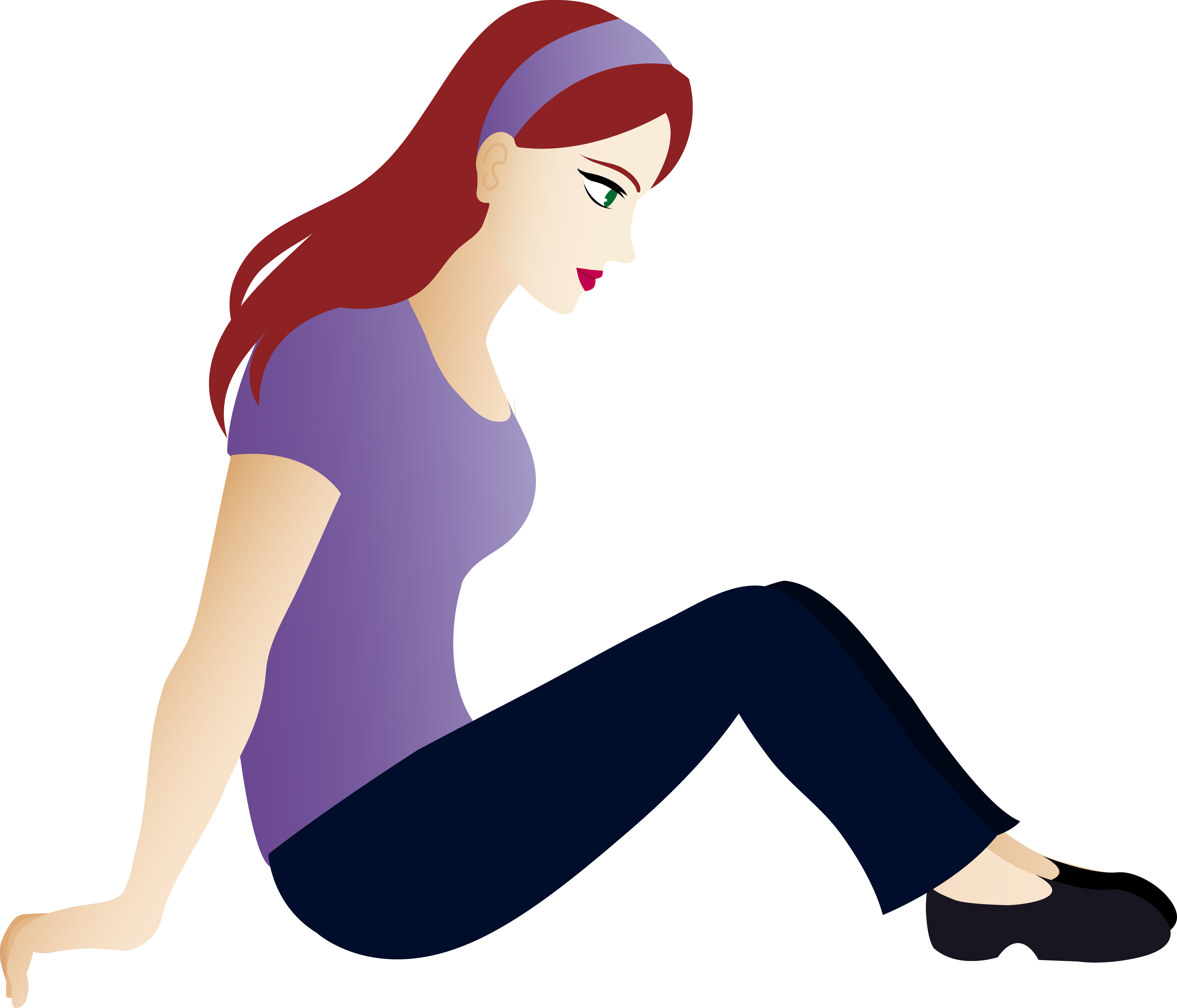 Cartoon Girl Sitting